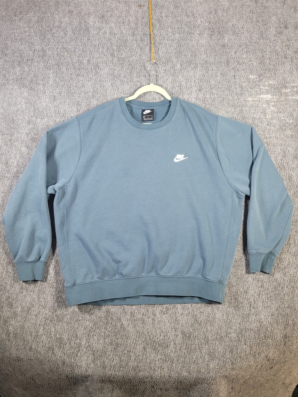 Nike Club Fleece Sweatshirt Mens XL Slate Blue Embroidered Swoosh Crewneck